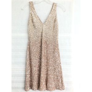 Pamella Roland Ombré Sequin Cocktail Dress